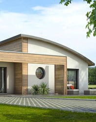 plan maison moderne toit arrondi