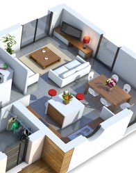 plan maison cuisine ouverte