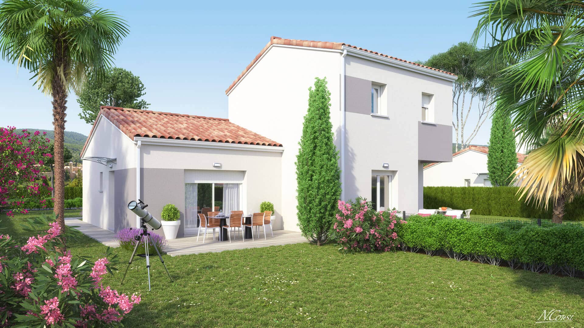 maison double logement ESSENTIEL - vue jardin