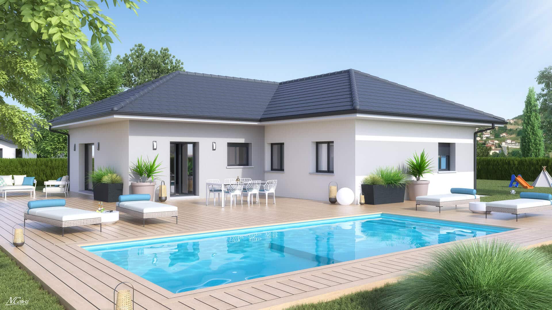 Plan Maison 3 Chambres Gratuit Maisons Clair Logis