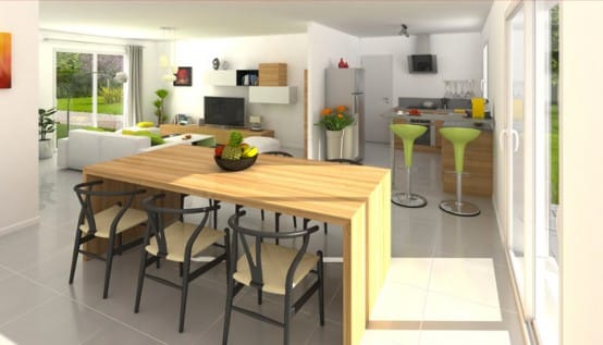 Vue 3D - maison plain pied Amaryllis