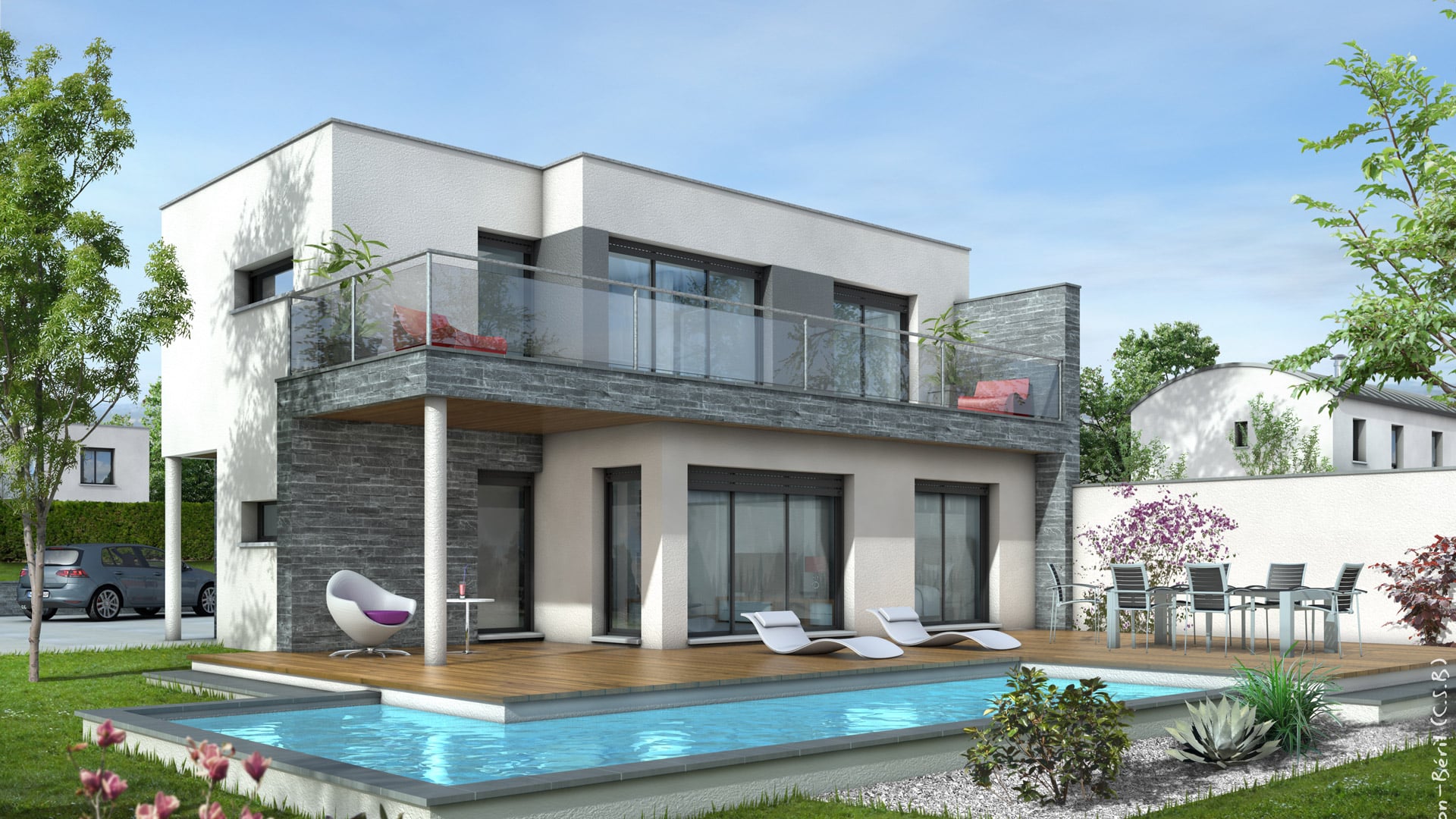 Maison Toit Plat Azur Plan