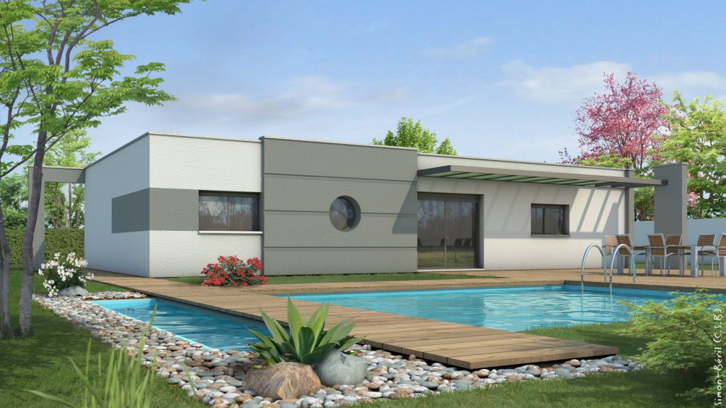 plan maison toit plat LYS