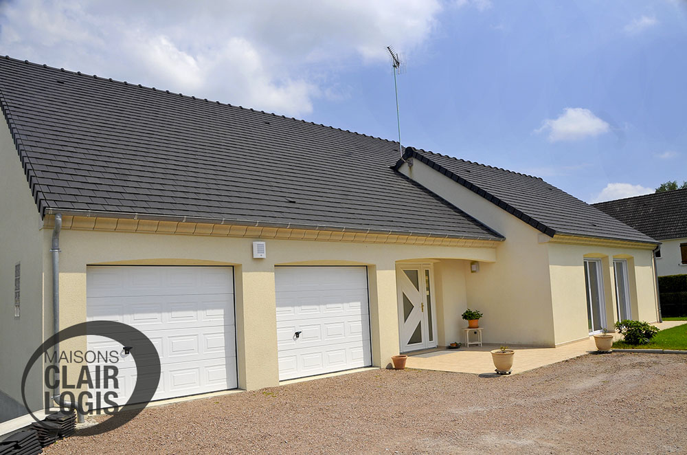 Construction maison plain-pied avec double garage