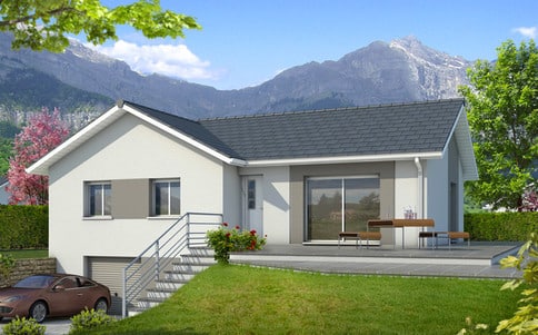 Plan maison en L Oisans - maison sur sous-sol