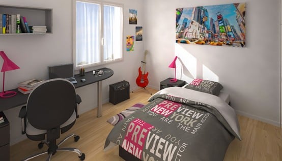 vue 3D chambre - maison neuve Comores